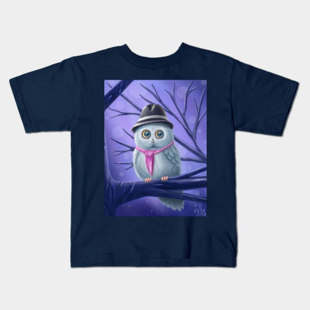 Little Owl Kids T-Shirt by OliaoxxArt